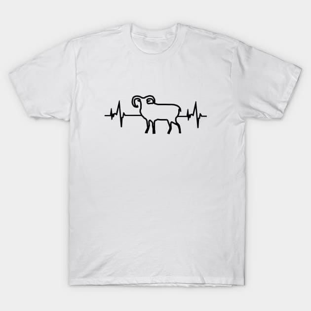 Mouflon heartbeat hunting animal ram hunter antlers T-Shirt by FindYourFavouriteDesign